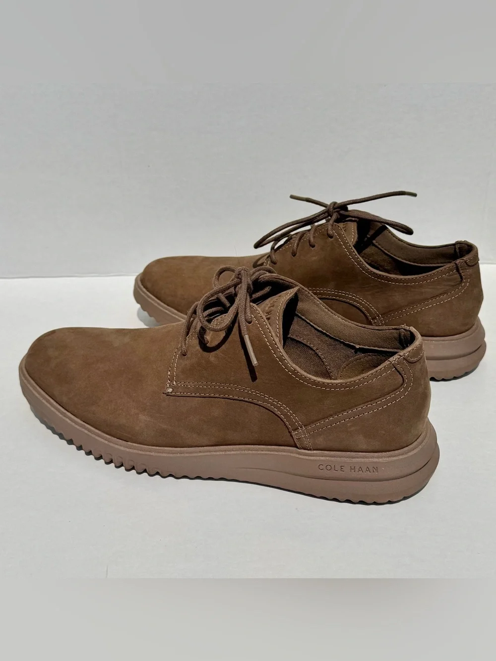 Cole Haan Grand+ Plain Toe Oxford Brown Nubuck Shoes Men’s 10.5 M